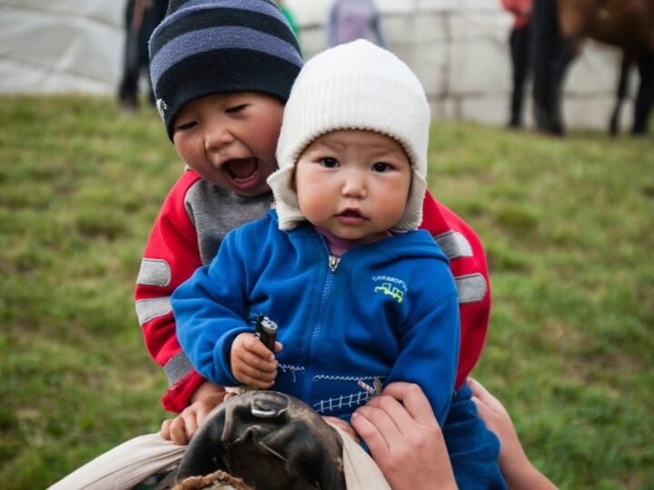 Kids on horse, Kyrgyzstan