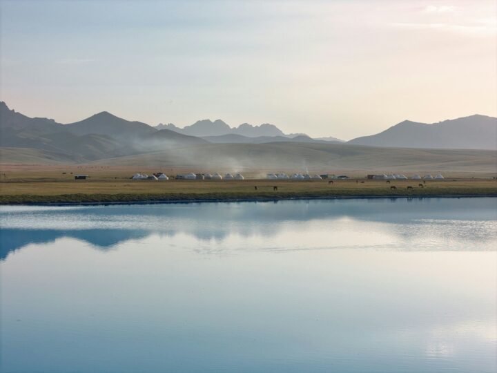 Lake reflection, Kyrgyzstan